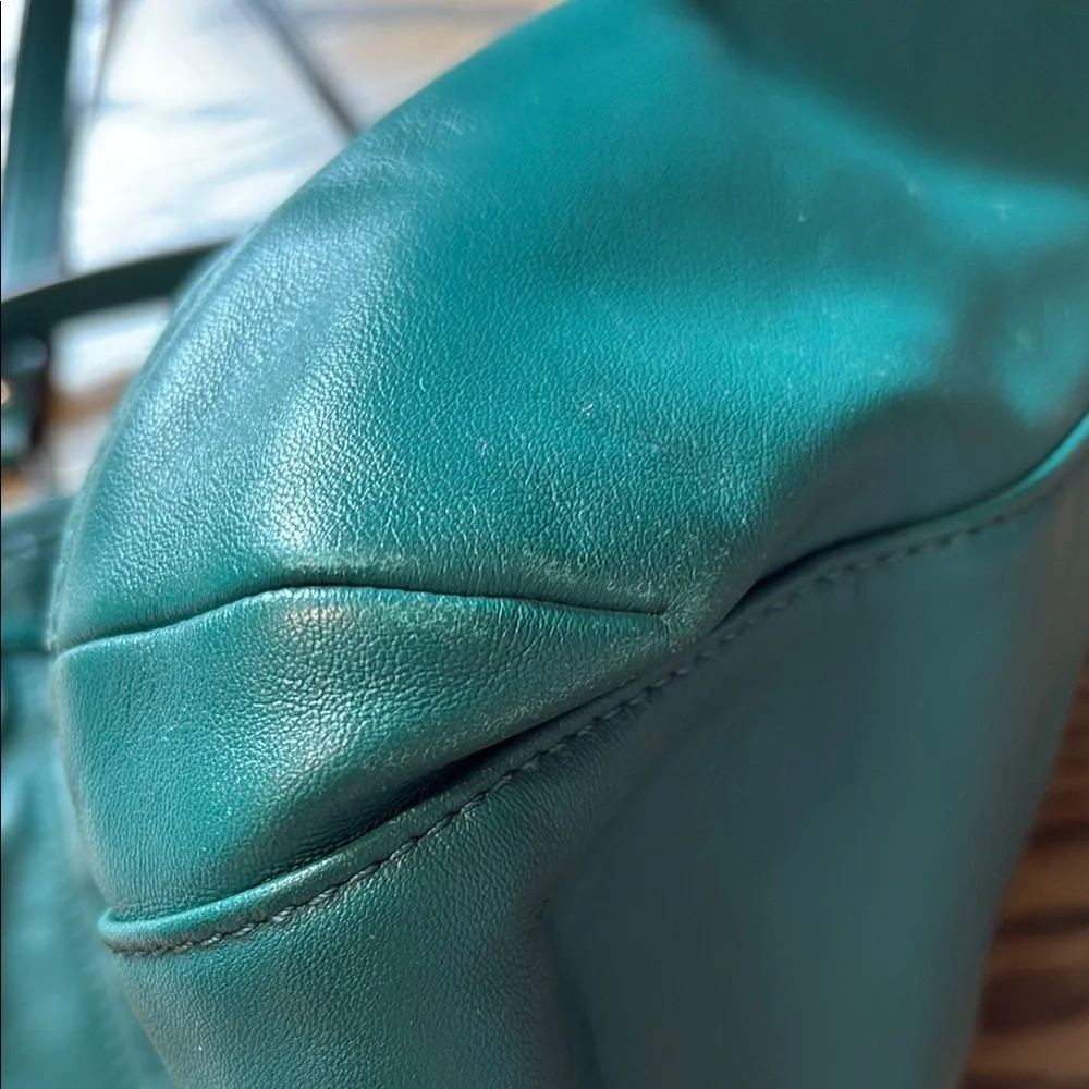 Coach Daisy Teal Leather Shoulder Bag - Picture 7 of 15